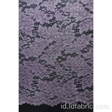 100% Polyester Cord Lace Fabric Dengan Glitter